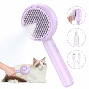 BEBANG Cat Steam Brush, 3 in 1 Pet Steam Brush with Release Button and Water Tank